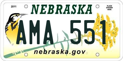NE license plate AMA551