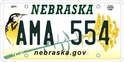 NE license plate AMA554