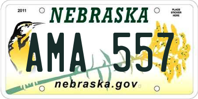 NE license plate AMA557