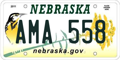 NE license plate AMA558