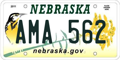 NE license plate AMA562