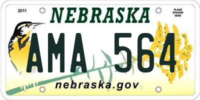 NE license plate AMA564