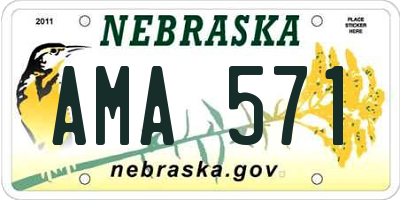 NE license plate AMA571