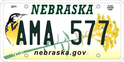 NE license plate AMA577