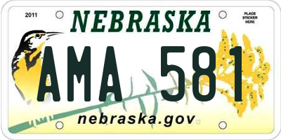 NE license plate AMA581