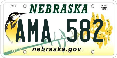 NE license plate AMA582