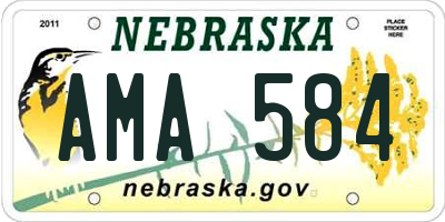 NE license plate AMA584