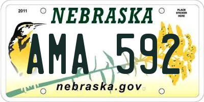 NE license plate AMA592