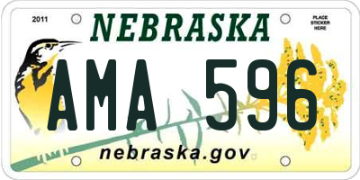 NE license plate AMA596