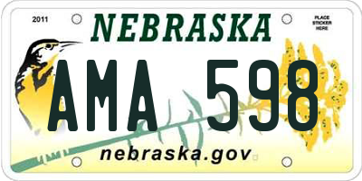 NE license plate AMA598