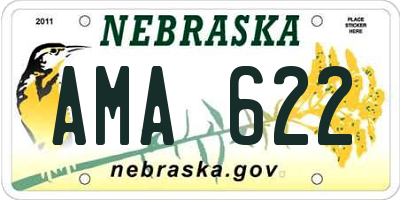 NE license plate AMA622