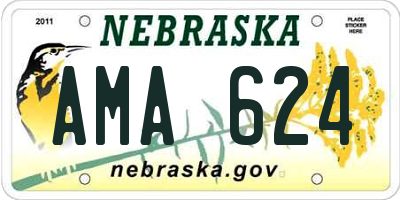 NE license plate AMA624