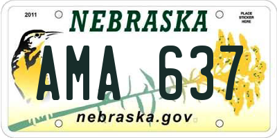 NE license plate AMA637