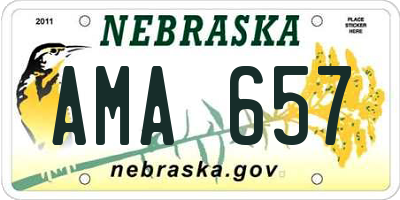 NE license plate AMA657