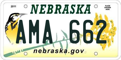 NE license plate AMA662