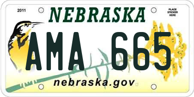 NE license plate AMA665