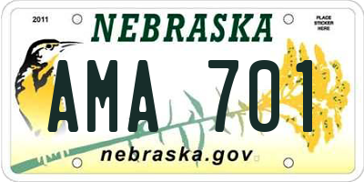 NE license plate AMA701