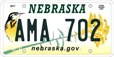 NE license plate AMA702
