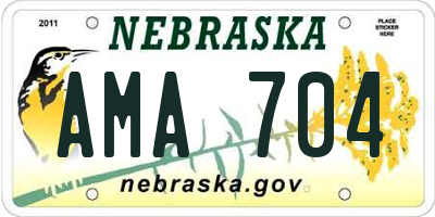 NE license plate AMA704