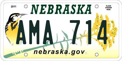 NE license plate AMA714