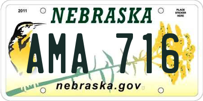 NE license plate AMA716