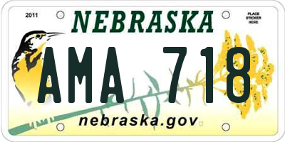 NE license plate AMA718