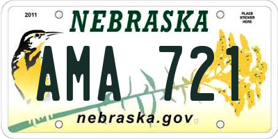 NE license plate AMA721