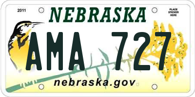 NE license plate AMA727