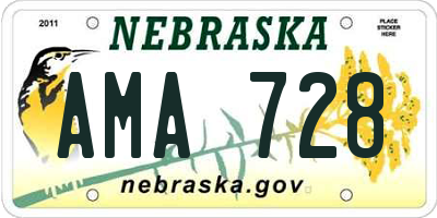 NE license plate AMA728