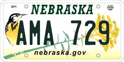 NE license plate AMA729