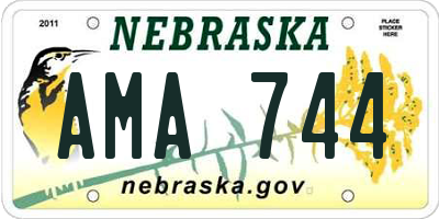 NE license plate AMA744