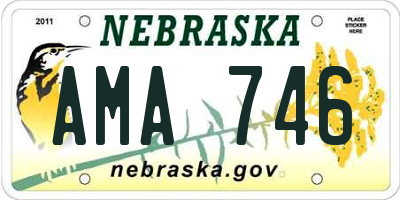 NE license plate AMA746