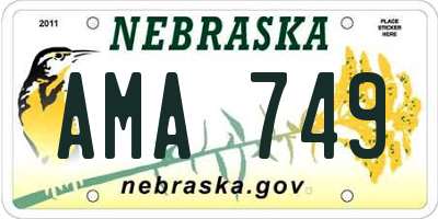 NE license plate AMA749