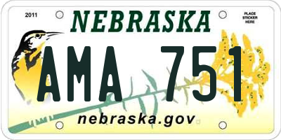 NE license plate AMA751