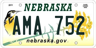 NE license plate AMA752