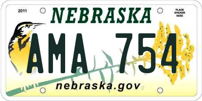 NE license plate AMA754