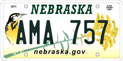 NE license plate AMA757