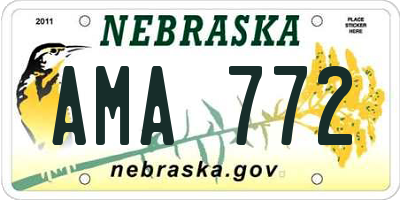 NE license plate AMA772