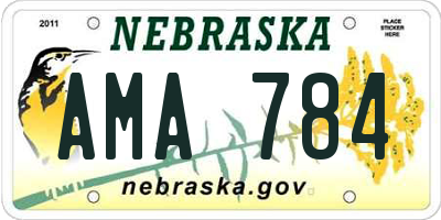 NE license plate AMA784