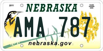 NE license plate AMA787