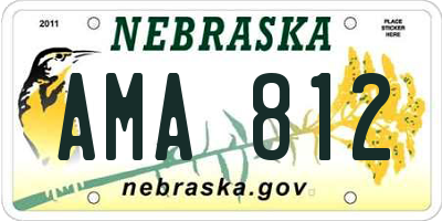 NE license plate AMA812