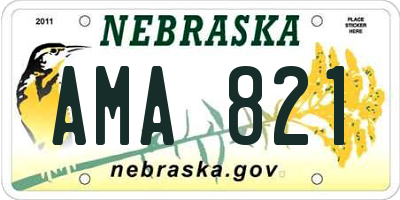 NE license plate AMA821