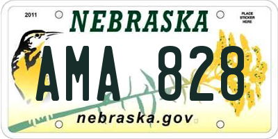 NE license plate AMA828