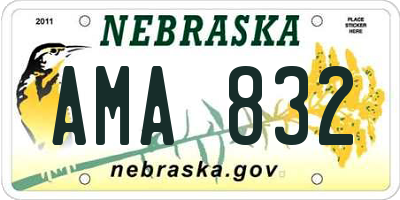 NE license plate AMA832