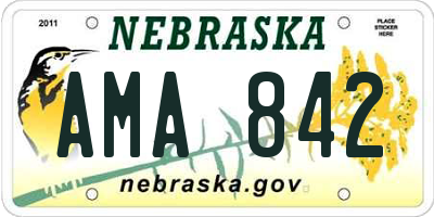 NE license plate AMA842
