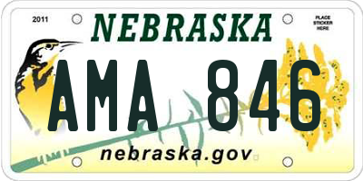NE license plate AMA846