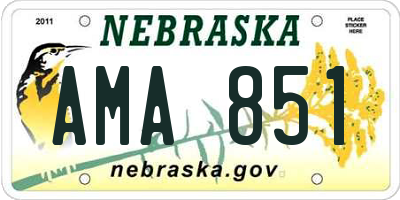 NE license plate AMA851
