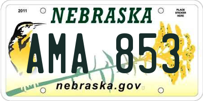 NE license plate AMA853