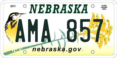 NE license plate AMA857