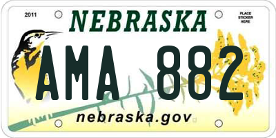 NE license plate AMA882